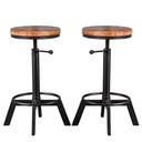 BOKKOLIK Wooden Industrial Barstool (Set of 2) (5")